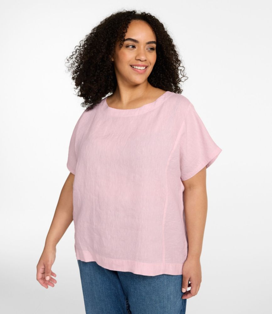 Women's Premium Washable Linen Shirt, Short-Sleeve, White, small image number 2