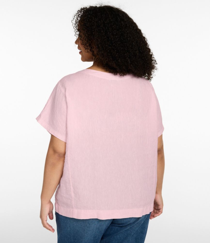 Women's Premium Washable Linen Shirt, Short-Sleeve, White, small image number 3