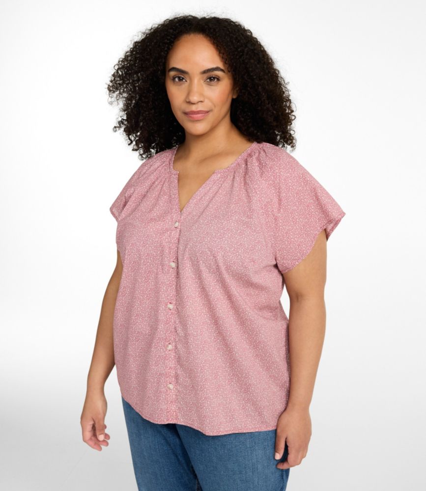 Women's Whisperweight Poplin Shirt, Short-Sleeve, Classic Navy, small image number 2