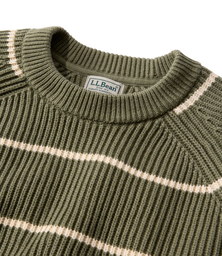 Men's Mariner Rib Crew Sweater, Stripe, Olive Gray/Natural, small image number 4