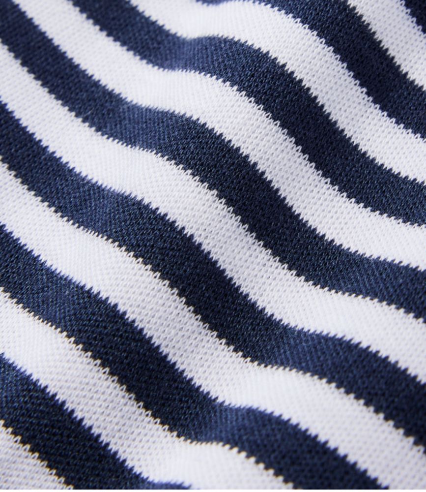 Women's Supima Nightgown, V-Neck Three-Quarter-Sleeve Stripe, Classic Navy Stripe, small image number 4