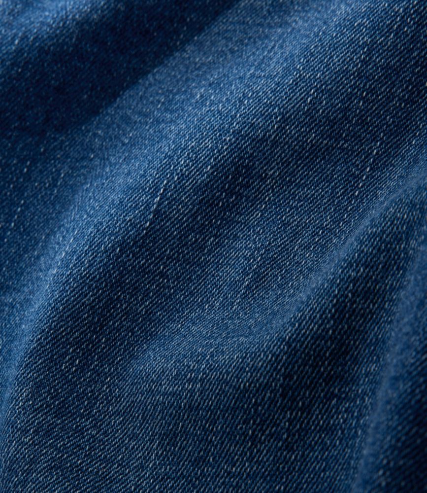 Women's L.L.Bean Go-Anywhere Jeans, Mid-Rise Patch Pocket Wide Straight-Leg, Deep Mariner Wash, small image number 7