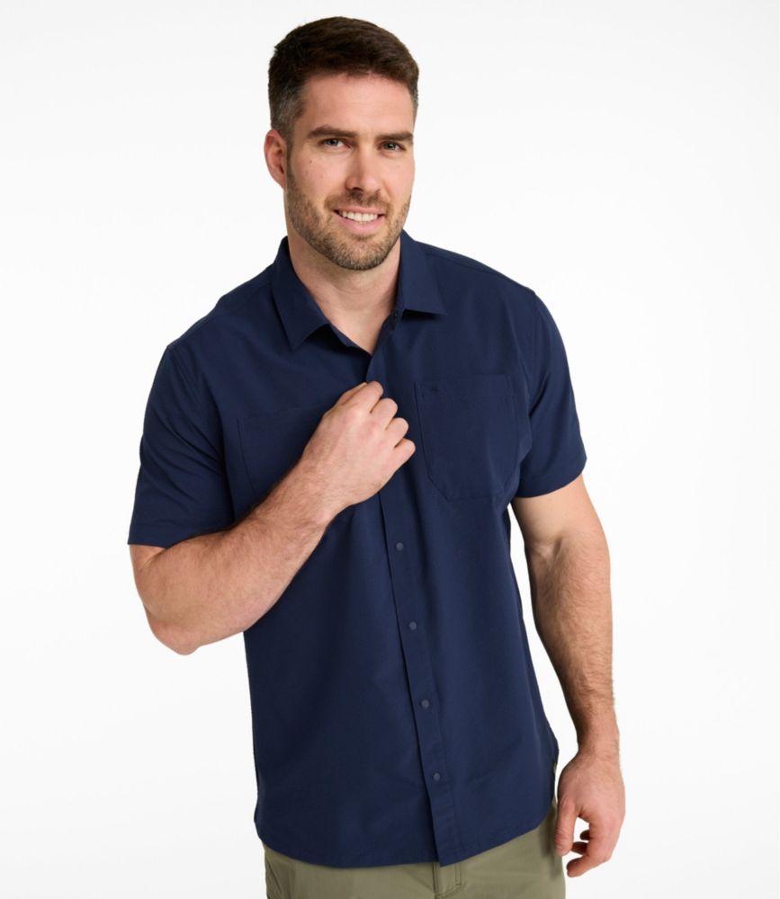 Men's VentureTek Seersucker Shirt, Short-Sleeve, Classic Navy, small image number 4