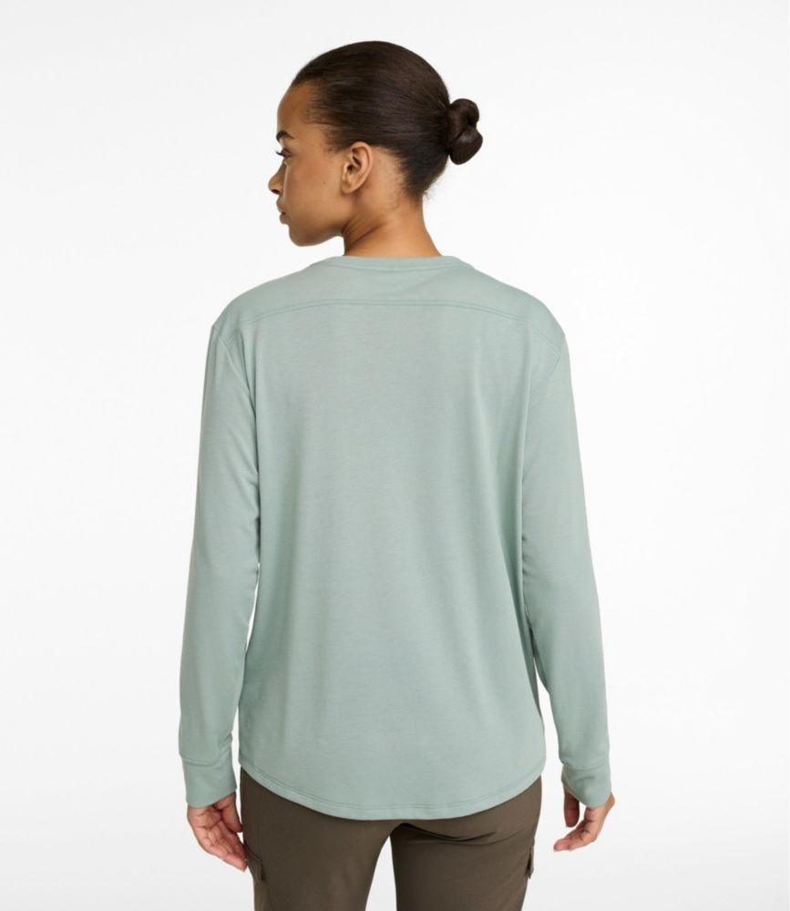 Women's Mountainside Crewneck Tee, Long-Sleeve, Deep Blue, small image number 3