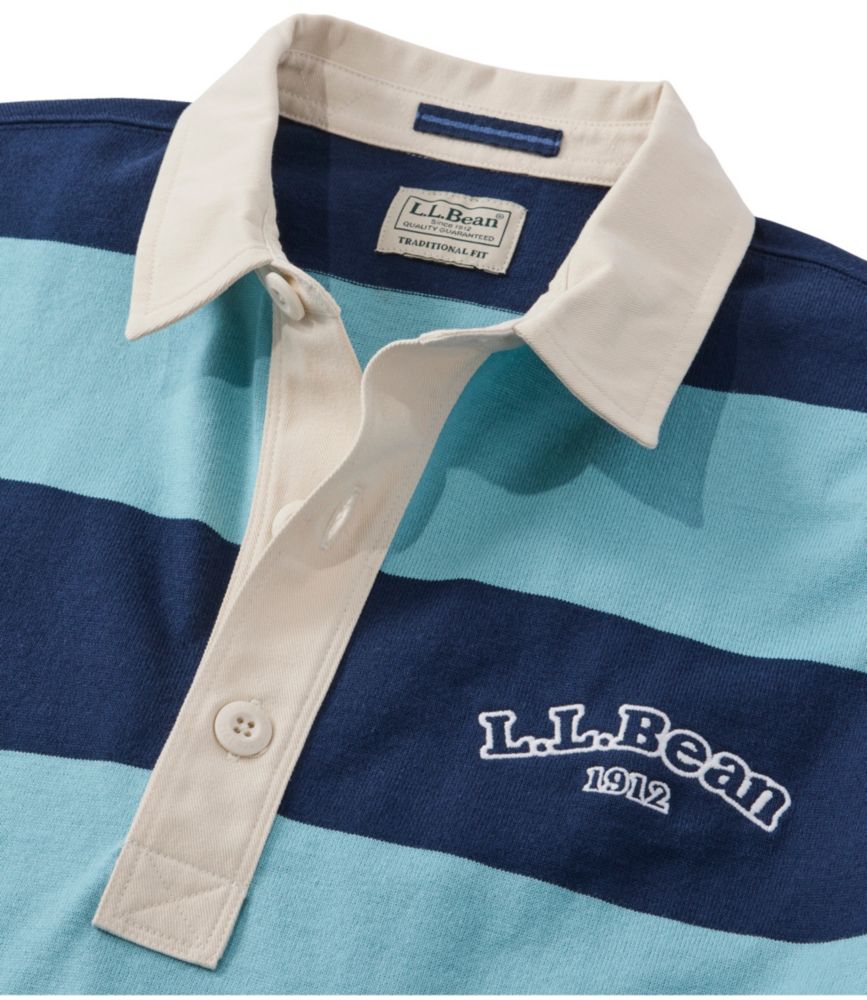 Men's Bean's Vintage Soft Rugby, Stripe Embroidered, Silver Blue/Classic Navy, small image number 4