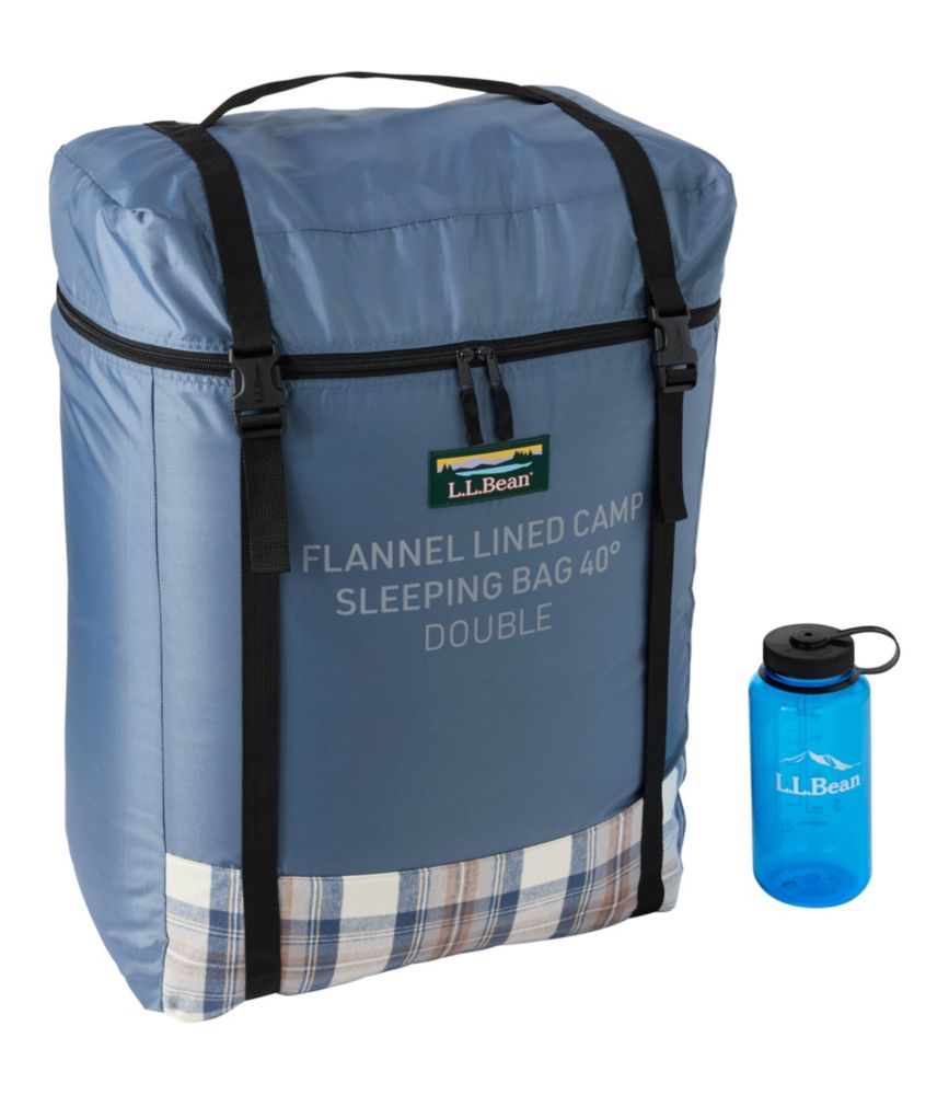 Flannel Lined Camp Double Sleeping Bag, 40&deg;F, Bright Navy/Dress Gordon, small image number 2