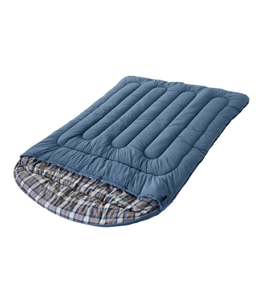 Flannel Lined Camp Double Sleeping Bag, 40&deg;F, Bright Navy/Dress Gordon, small image number 3