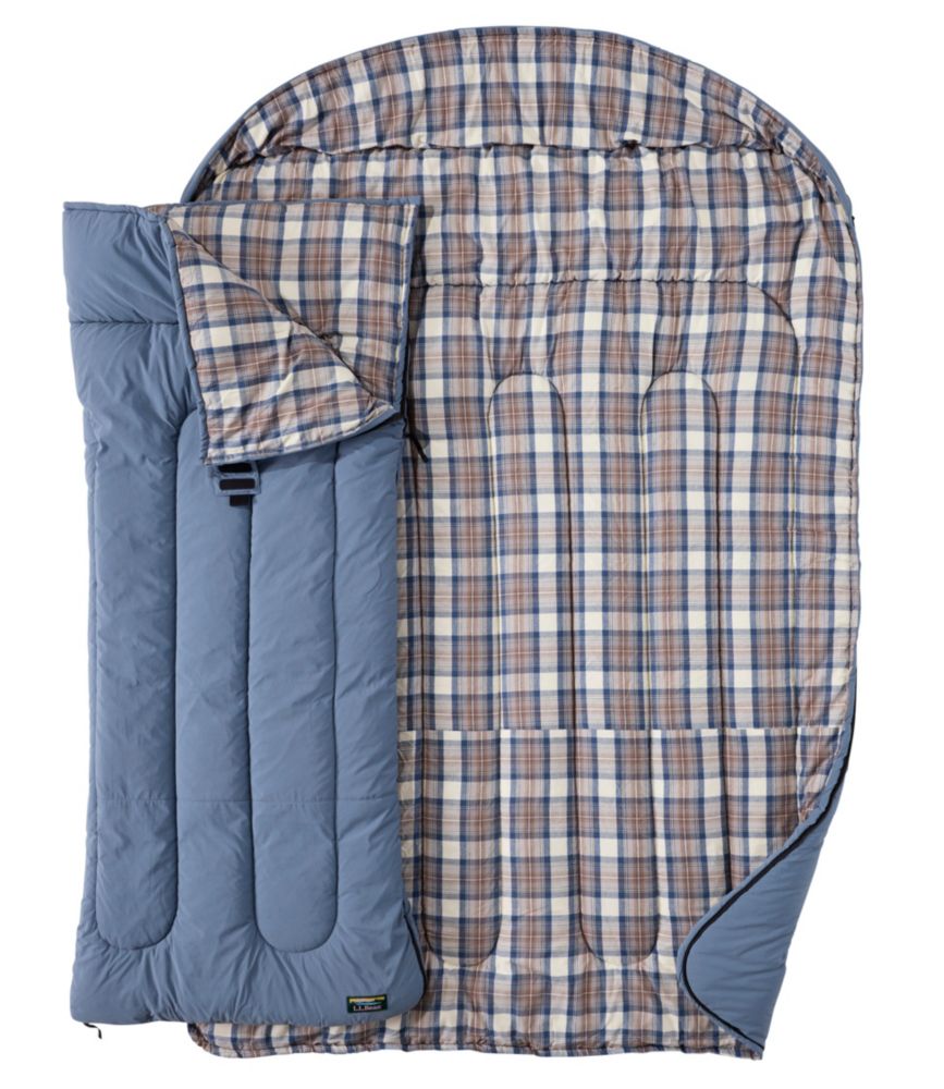 Flannel Lined Camp Double Sleeping Bag, 40&deg;F, Bright Navy/Dress Gordon, small image number 4