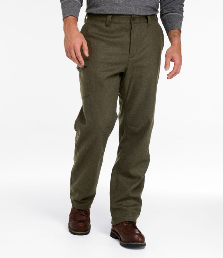 Men's Maine Guide Lightweight Lined Wool Pants, Kelp Green, small image number 4