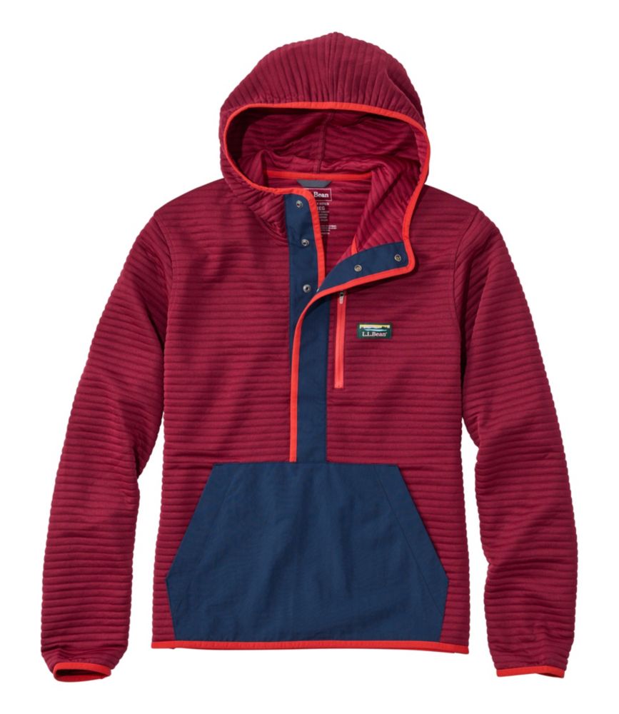 Men's Airlight Knit Pullover Hoodie, Bordeaux/Classic Navy, small image number 1