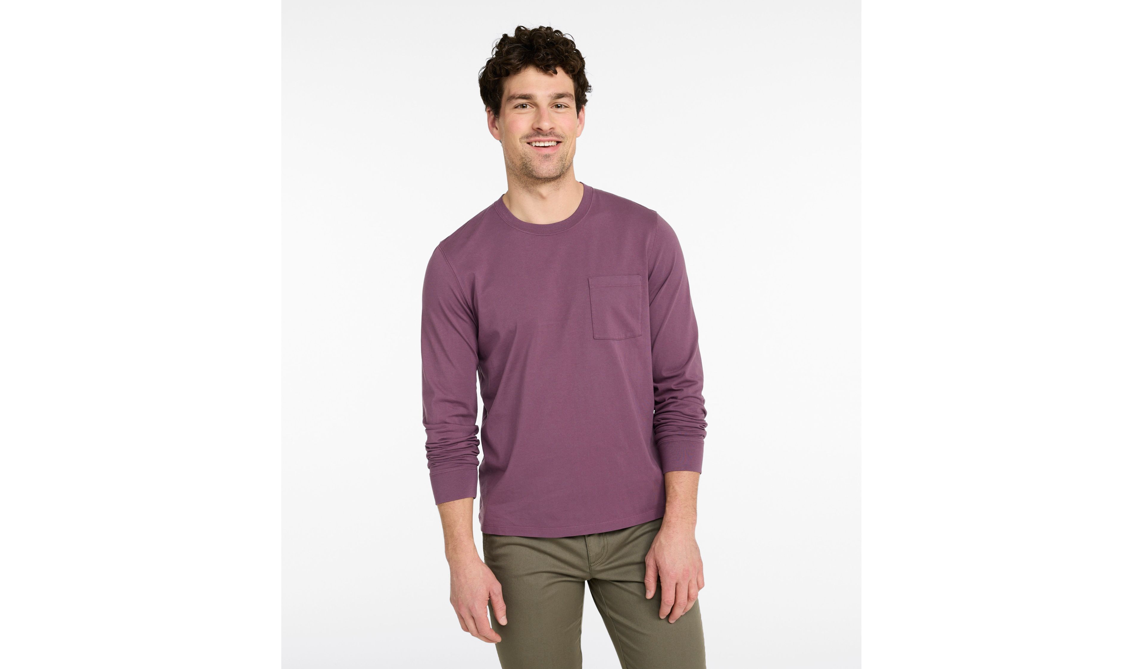Men's Sunwashed Tee, Slightly Fitted, Long-Sleeve
