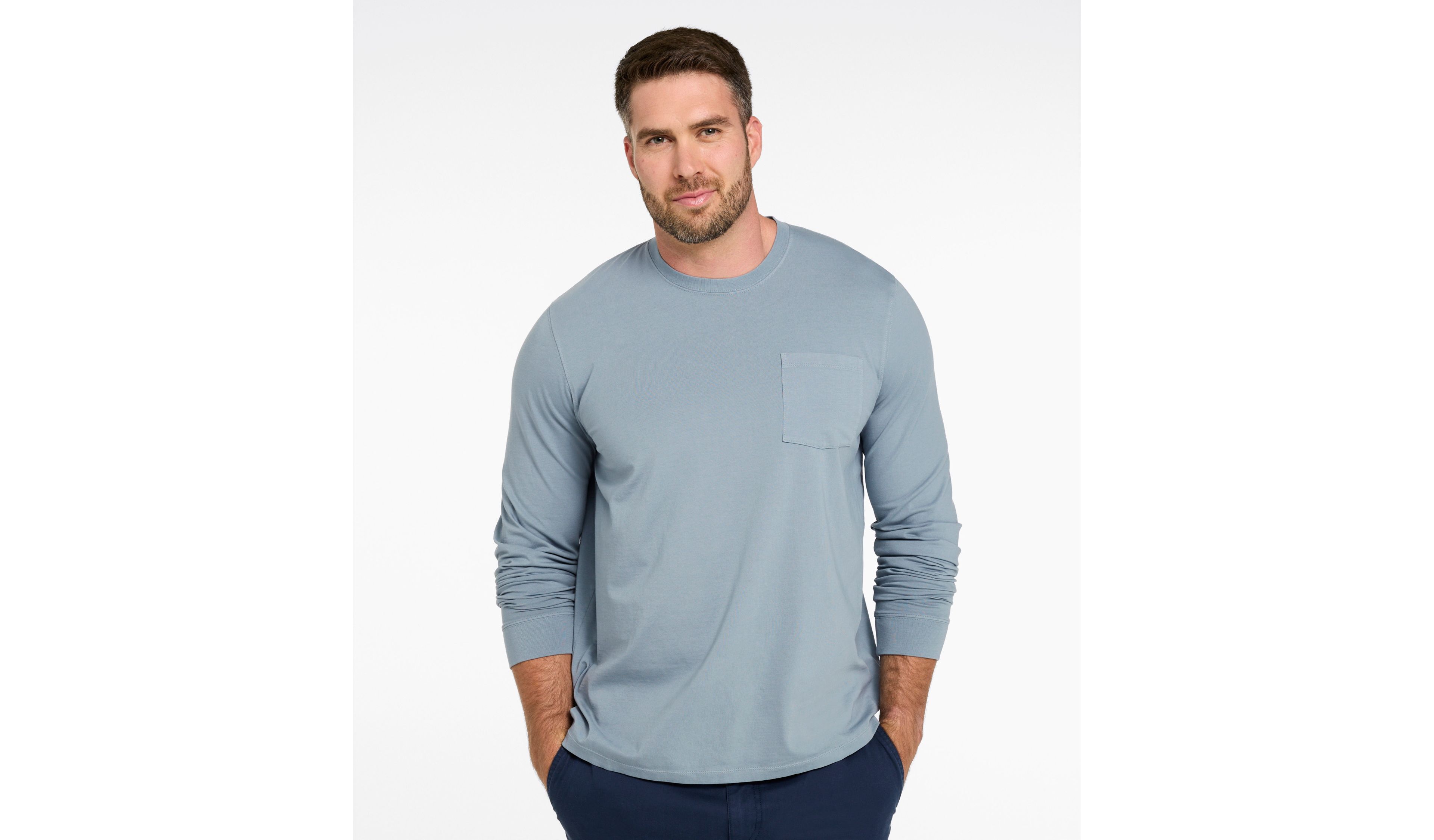 Men's Sunwashed Tee, Slightly Fitted, Long-Sleeve