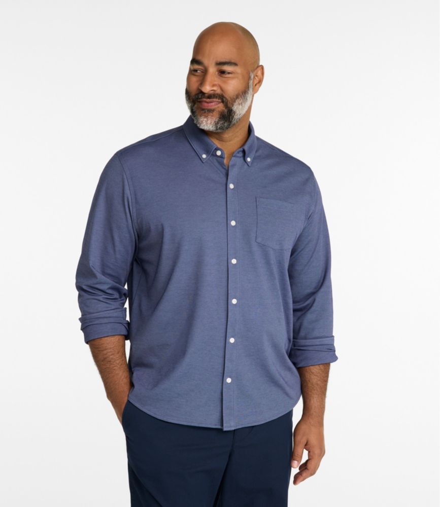Men's Comfort Stretch Performance&reg; Button-Front Shirt, Long-Sleeve, Bright Navy, small image number 4