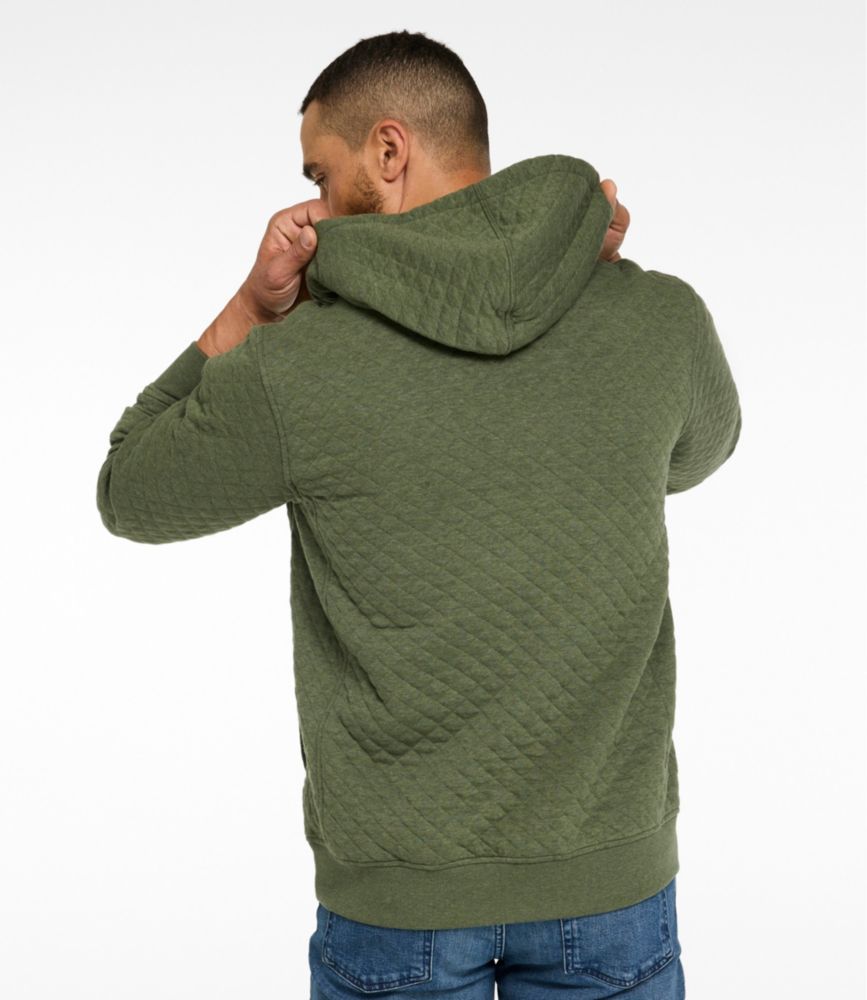 Men's Bean's Quilted Snap Hoodie, Dark Charcoal Heather, small image number 3