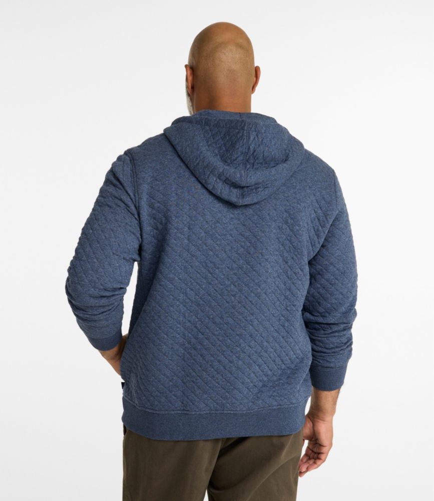 Men's Bean's Quilted Snap Hoodie, Dark Charcoal Heather, small image number 5