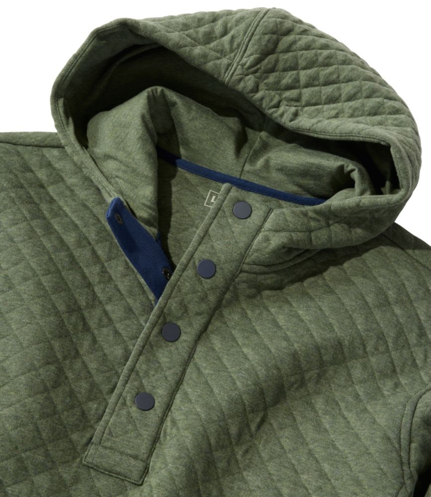 Men's Bean's Quilted Snap Hoodie, Dark Charcoal Heather, small image number 6