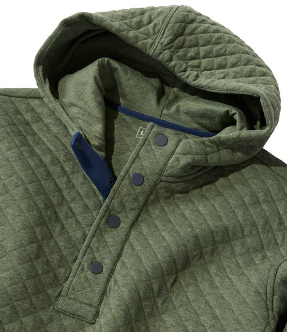 Bean's Quilted Snap Hoodie, Dark Charcoal Heather, large image number 5
