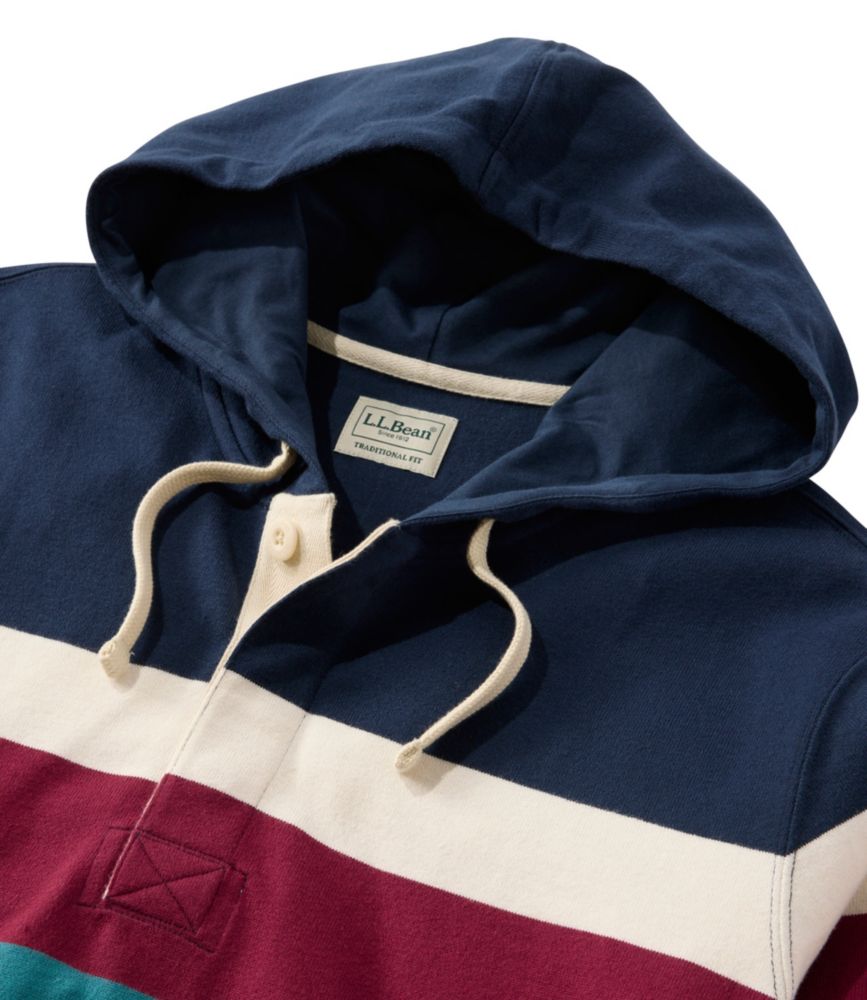 Men's Bean's Vintage Soft Rugby Hoodie, Bordeaux, small image number 6