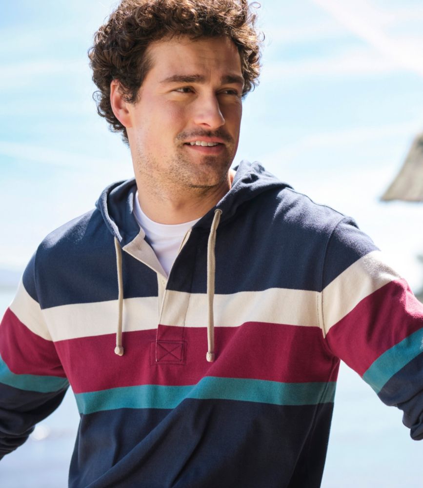 Men's Bean's Vintage Soft Rugby Hoodie, Bordeaux, small image number 8
