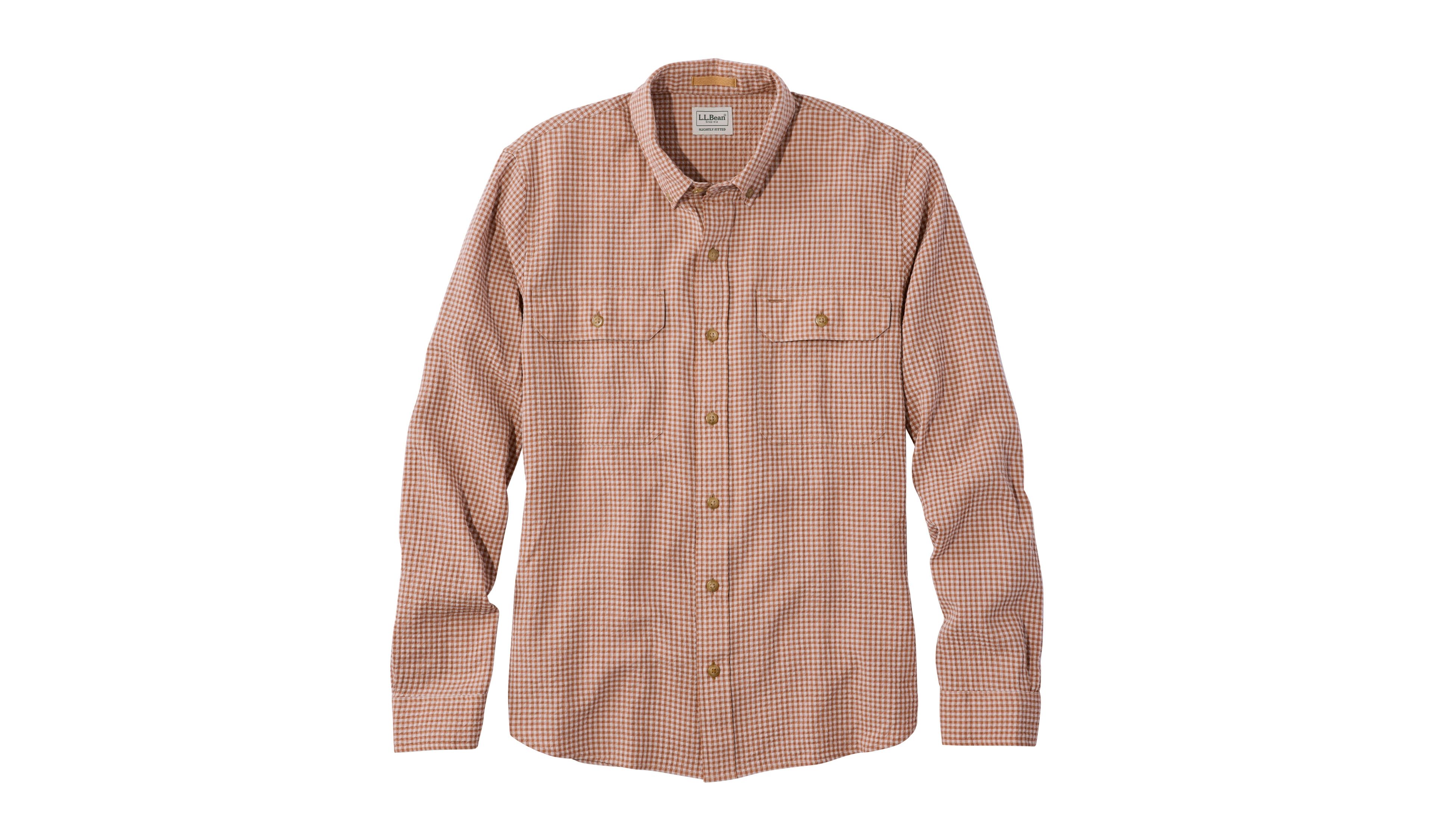 Men's Sunwashed Textured Shirt, Slightly Fitted, Plaid