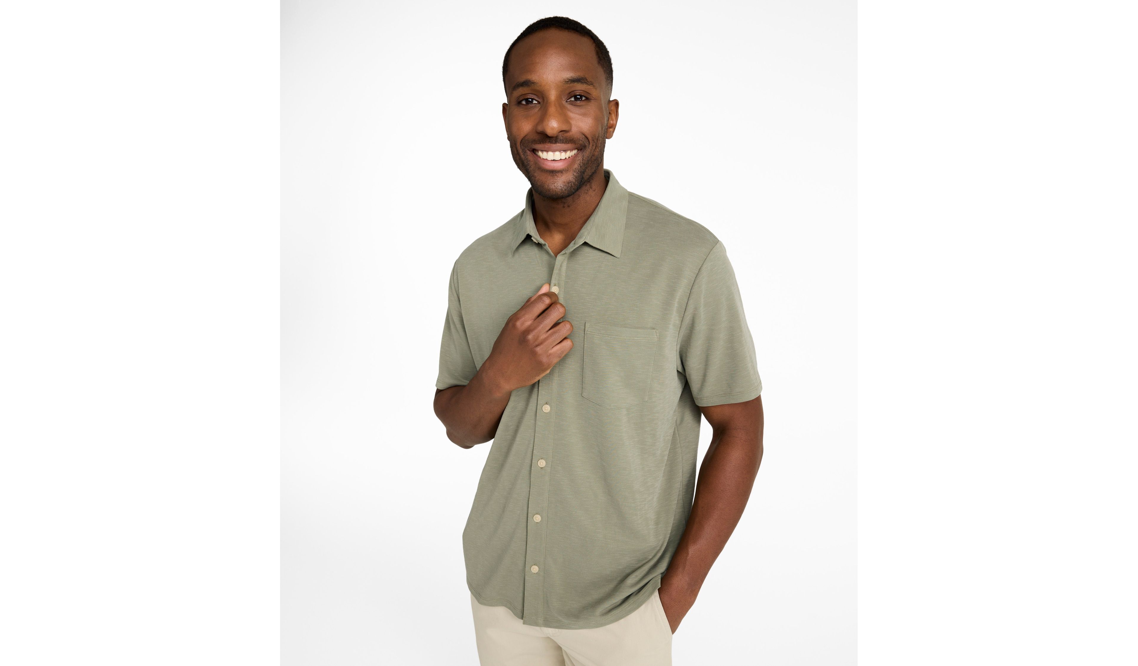 Men's Sunwashed Ultrasoft Button-Front Shirt, Short-Sleeve