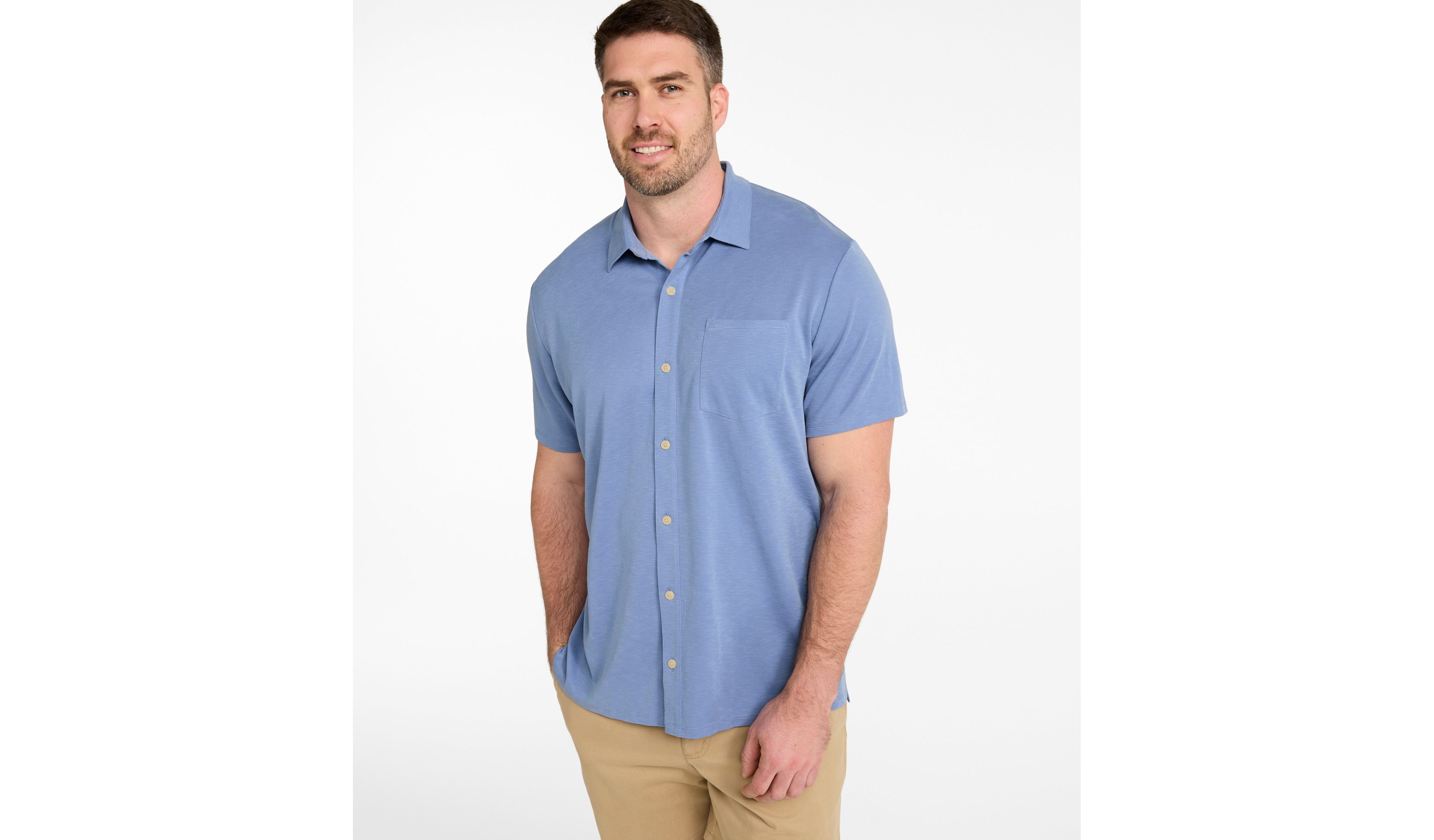 Men's Sunwashed Ultrasoft Button-Front Shirt, Short-Sleeve