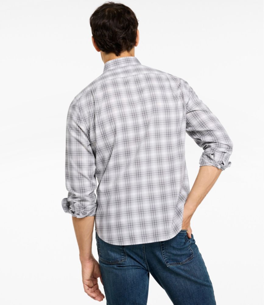 Men's Wrinkle-Free Kennebunk Sport Shirt, Long-Sleeve, Slim Fit, Check, Bering Blue, small image number 3