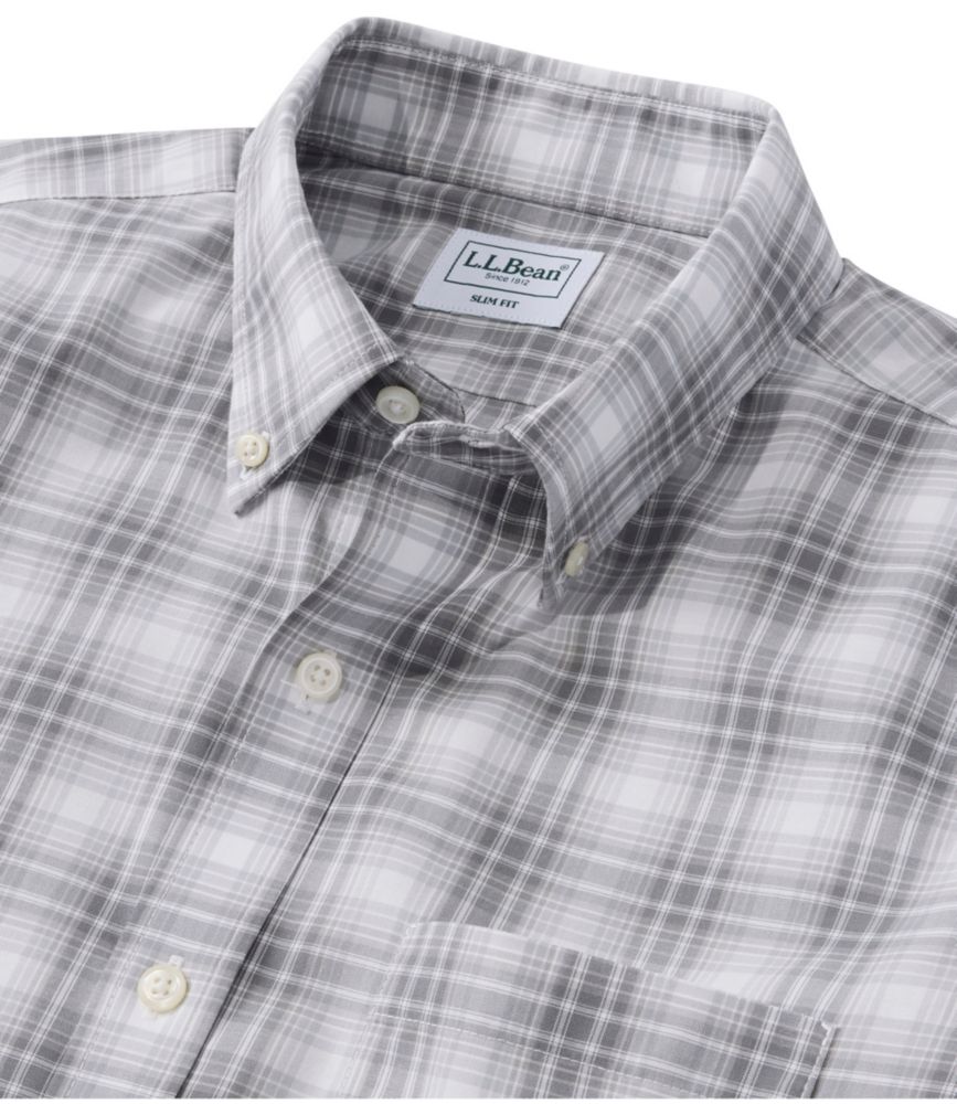 Men's Wrinkle-Free Kennebunk Sport Shirt, Long-Sleeve, Slim Fit, Check, Bering Blue, small image number 4
