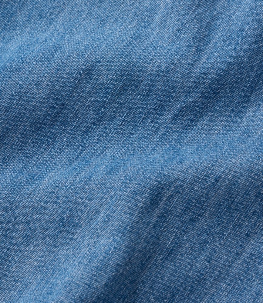 Men's Sunwashed Denim Shirt, Slightly Fitted Untucked Fit, Medium Wash, small image number 5