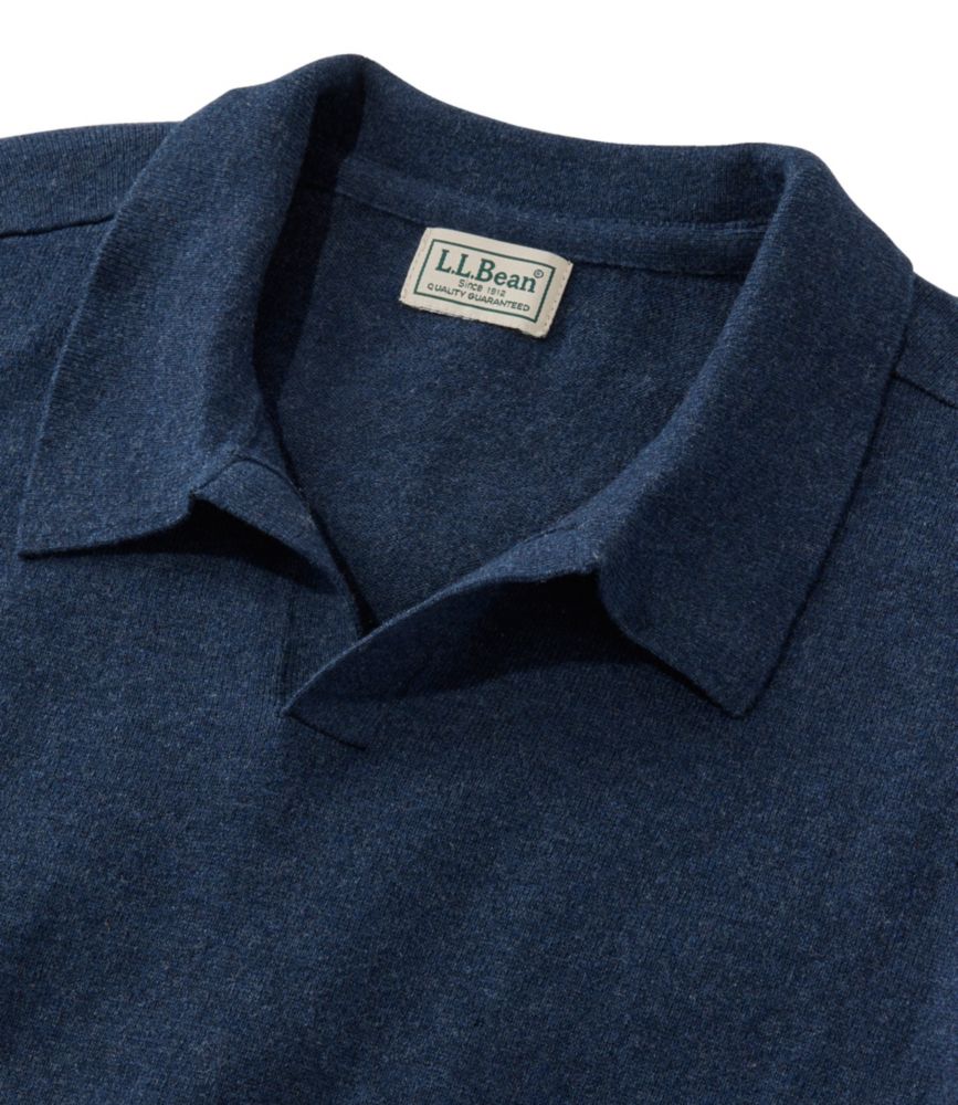 Men's All Seasons Cotton Blend Sweater, Long-Sleeve Polo, Classic Navy Heather, small image number 6