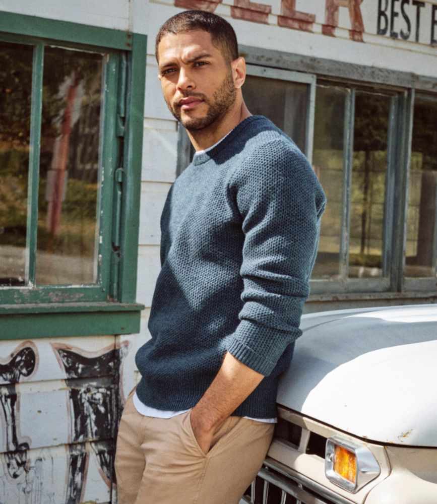 Men's Heritage Honeycomb Sweater, Crewneck, Dark Bronze Heather, small image number 8
