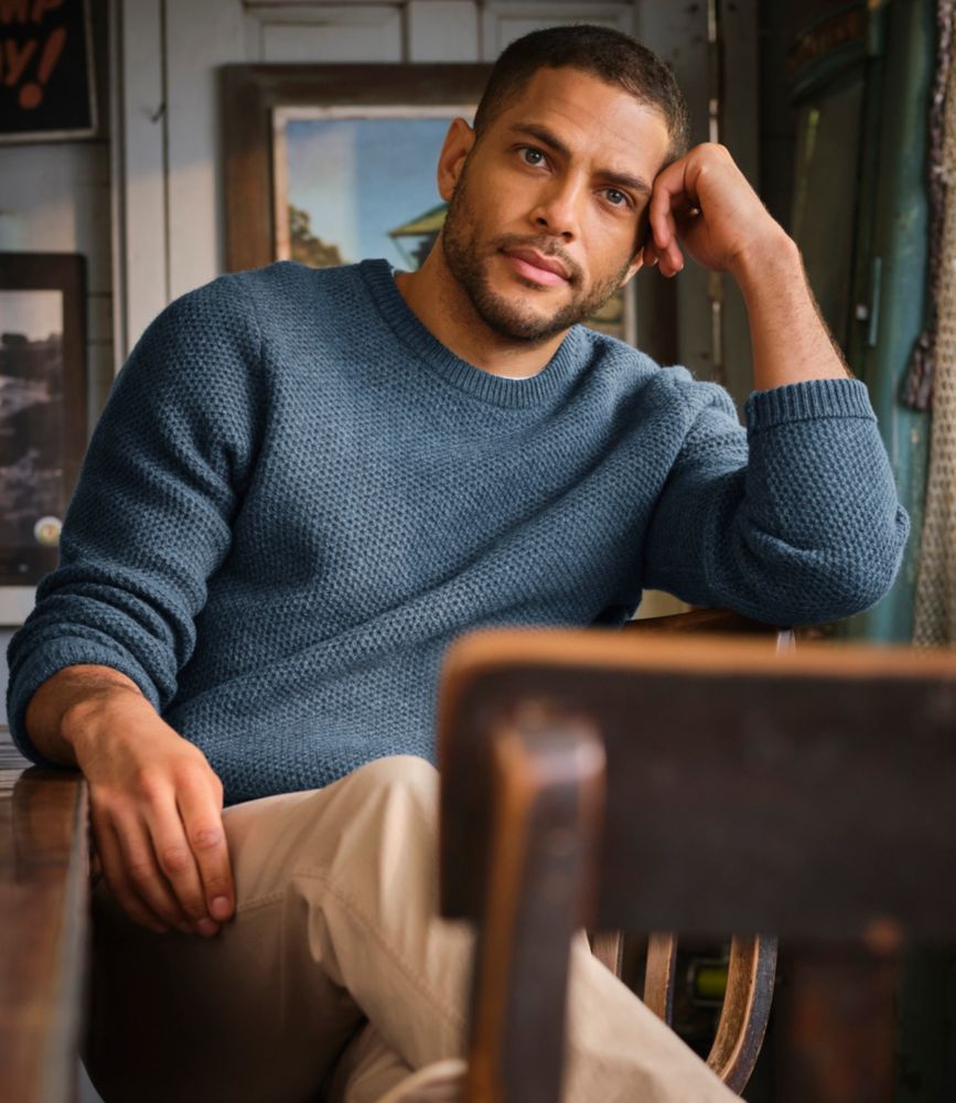 Men's Heritage Honeycomb Sweater, Crewneck, Dark Bronze Heather, small image number 9