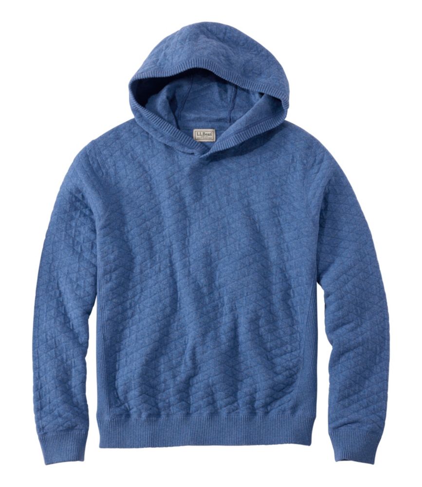 Men's Quilted Hoodie Sweater, Blue Water, small image number 1