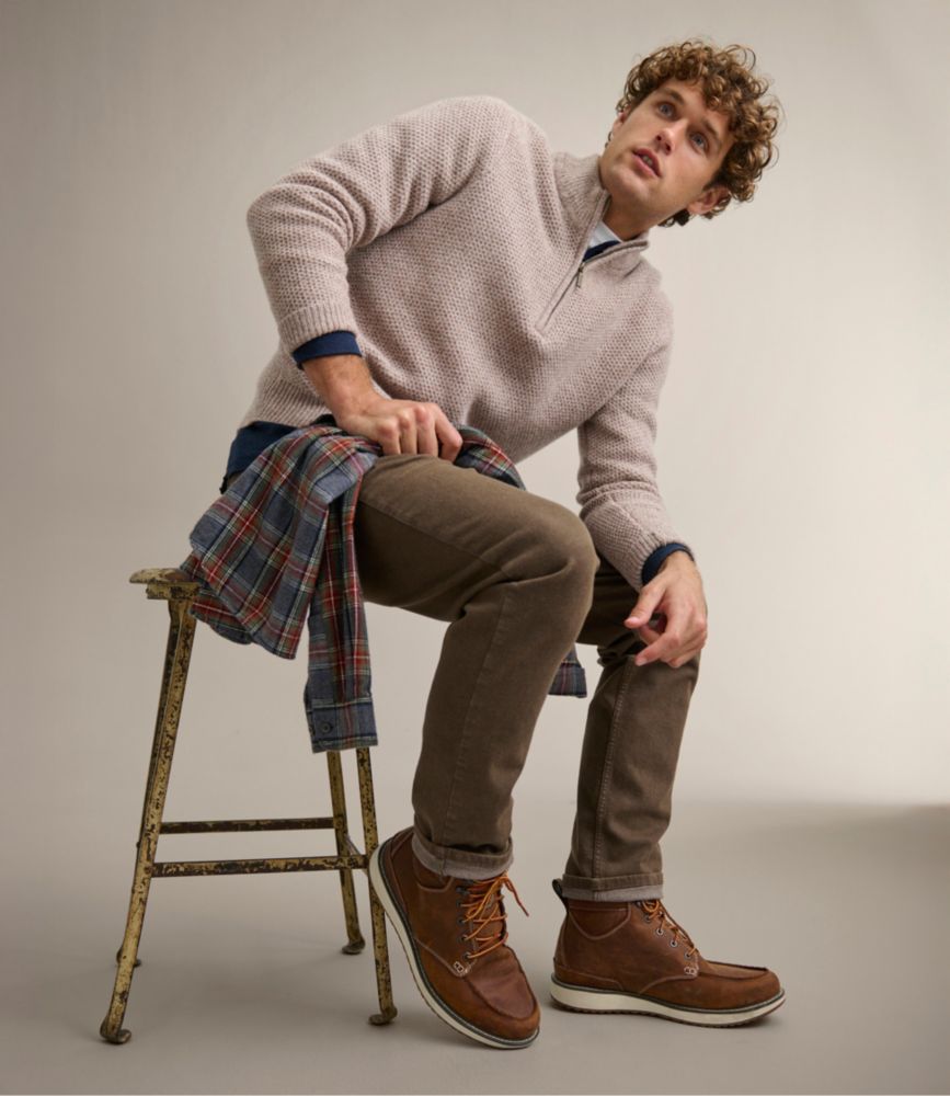 Men's Heritage Honeycomb Sweater, Quarter-Zip, Deep Blue Heather, small image number 9