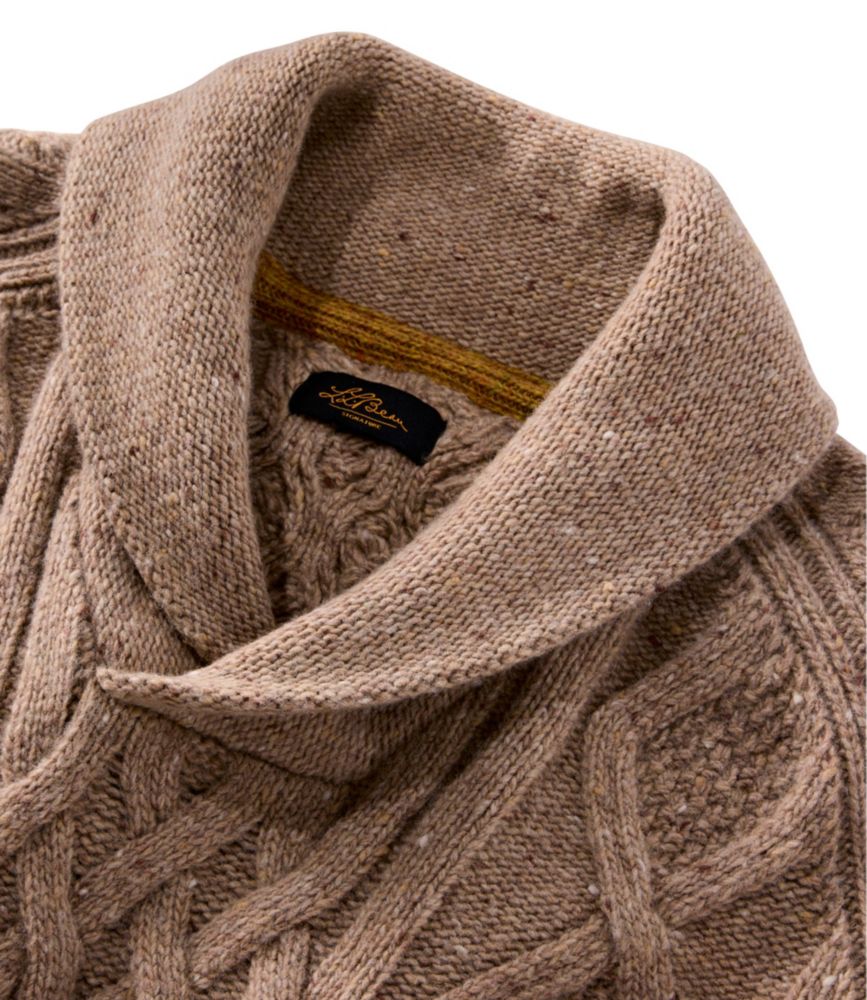 Men's Signature Ragg Wool Fisherman Sweater, Shawl Collar