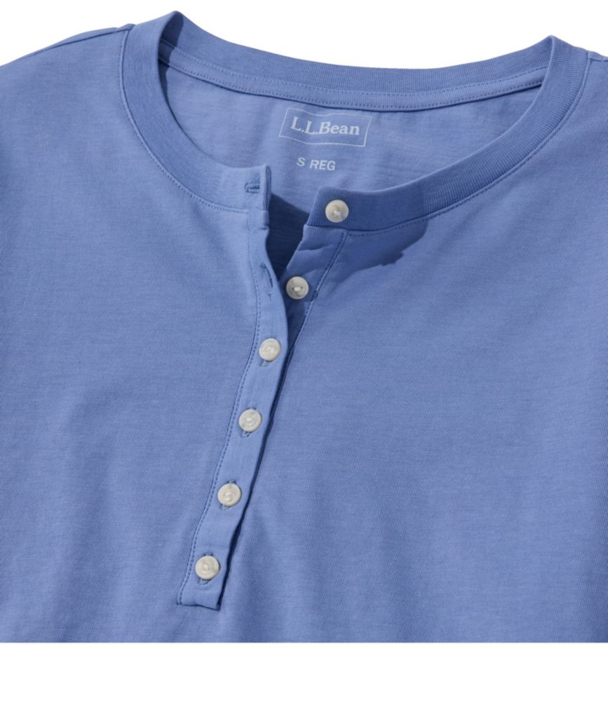 Women's Sunwashed Tee, Long-Sleeve Cropped Boxy Henley, Classic Navy, small image number 4