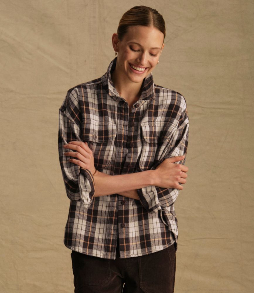 Women's Signature Fisherman Twill Shirt, Classic Navy Plaid, small image number 5