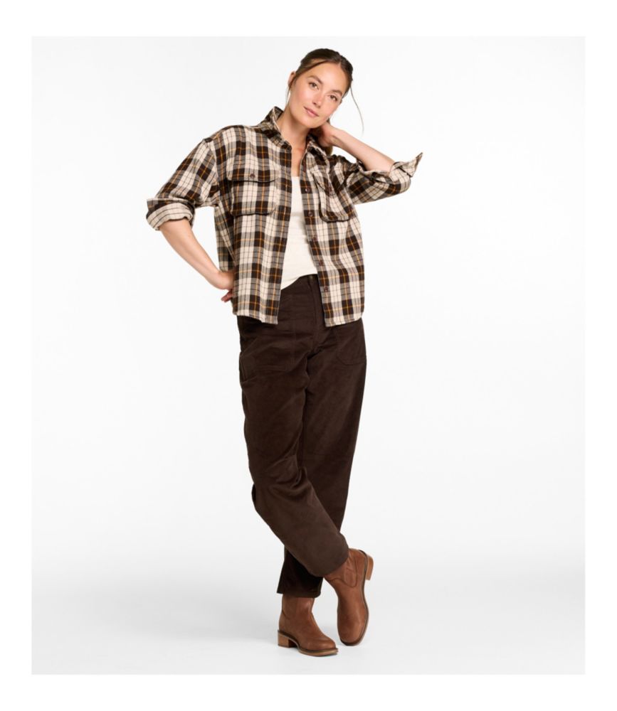 Women's Signature Fisherman Twill Shirt, Classic Navy Plaid, small image number 7
