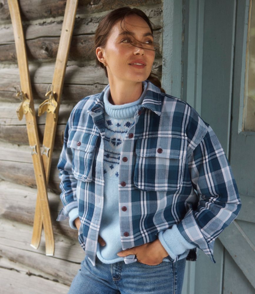 Women's Signature Fisherman Twill Shirt, Classic Navy Plaid, small image number 11