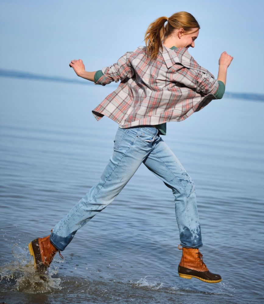 Women's L.L.Bean Go-Anywhere Jeans, Mid-Rise Ultimate Straight-Leg, Deep Mariner Wash, small image number 8