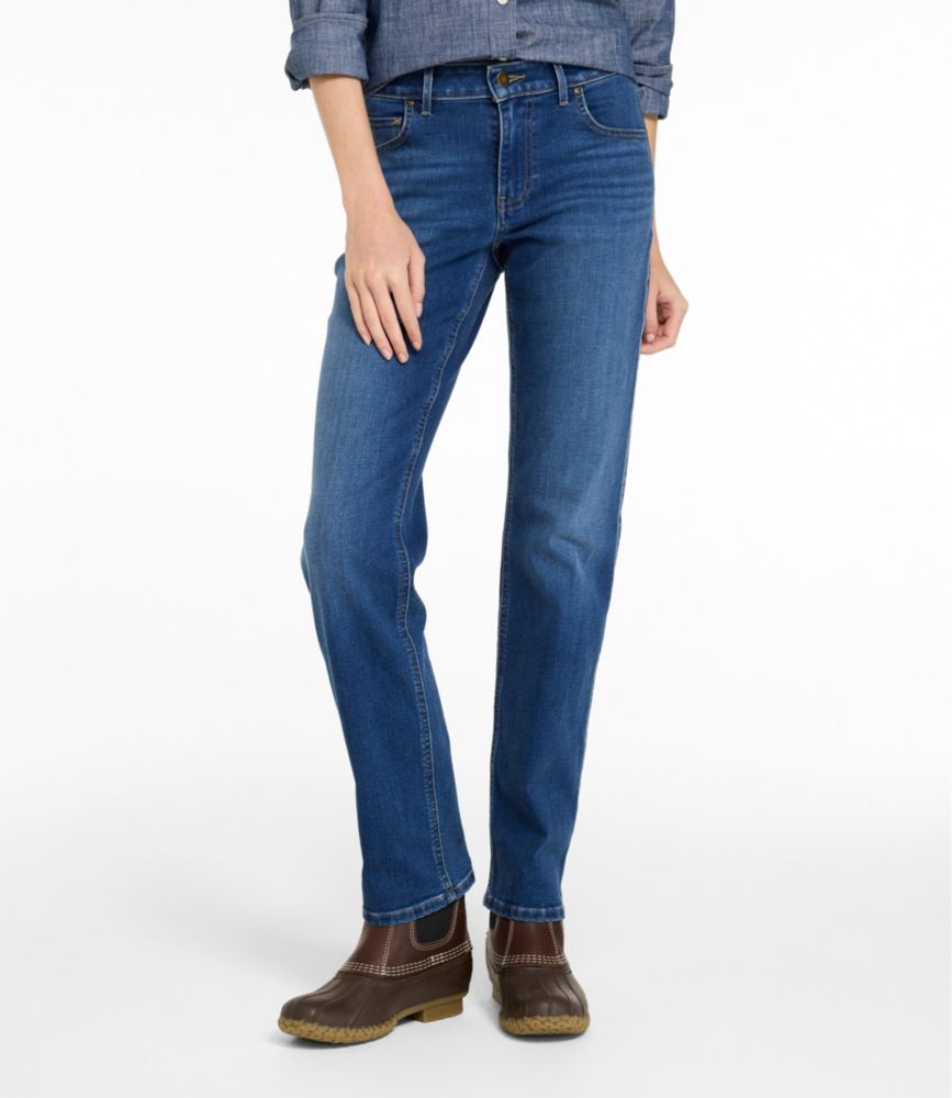 Women's L.L.Bean Go-Anywhere Jeans, Mid-Rise Ultimate Straight-Leg, New