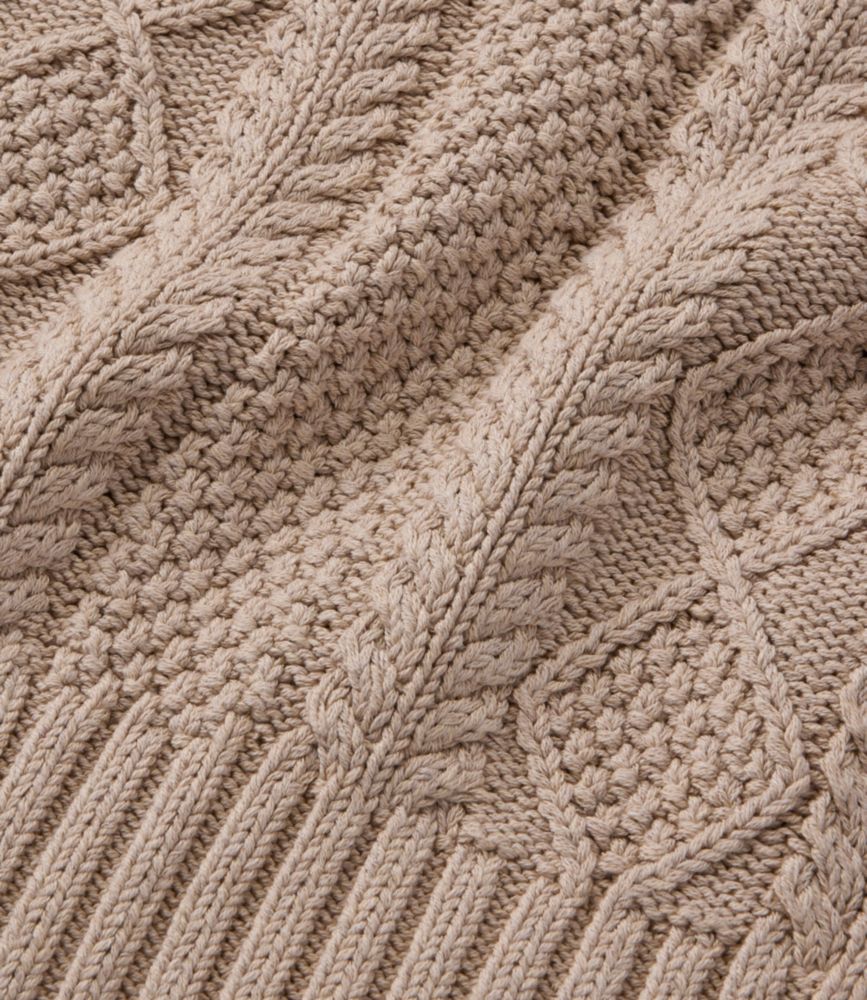Women's Signature Cotton Fisherman Sweater, Mockneck, Forest Shade, small image number 5