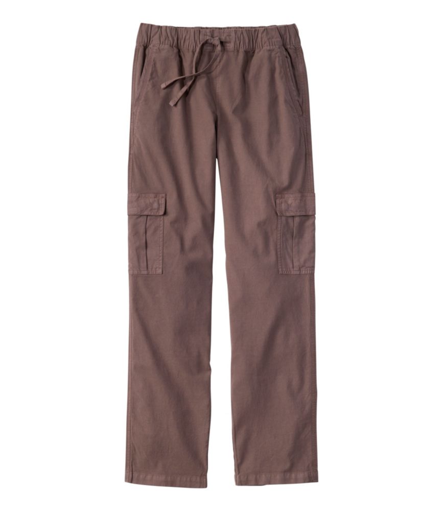 Women's Sunwashed Cotton-Blend Pull-On Pants, Mid-Rise Cargo