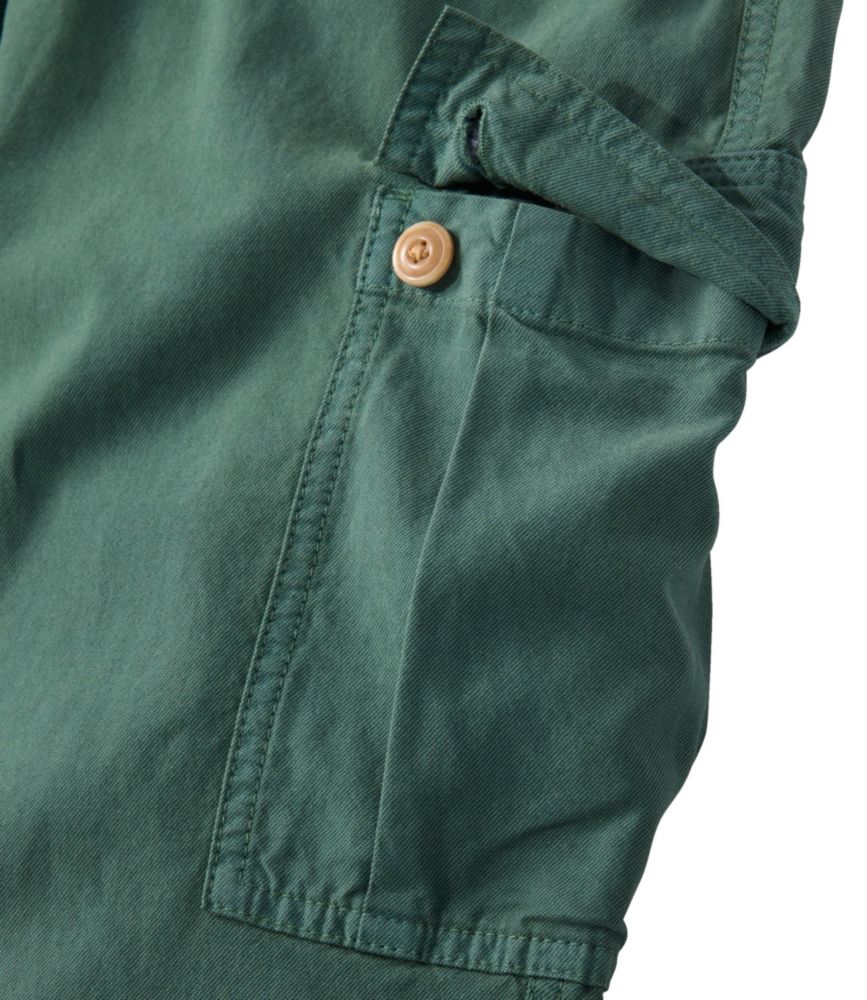 Women's Sunwashed Cotton-Blend Pull-On Pants, Mid-Rise Cargo