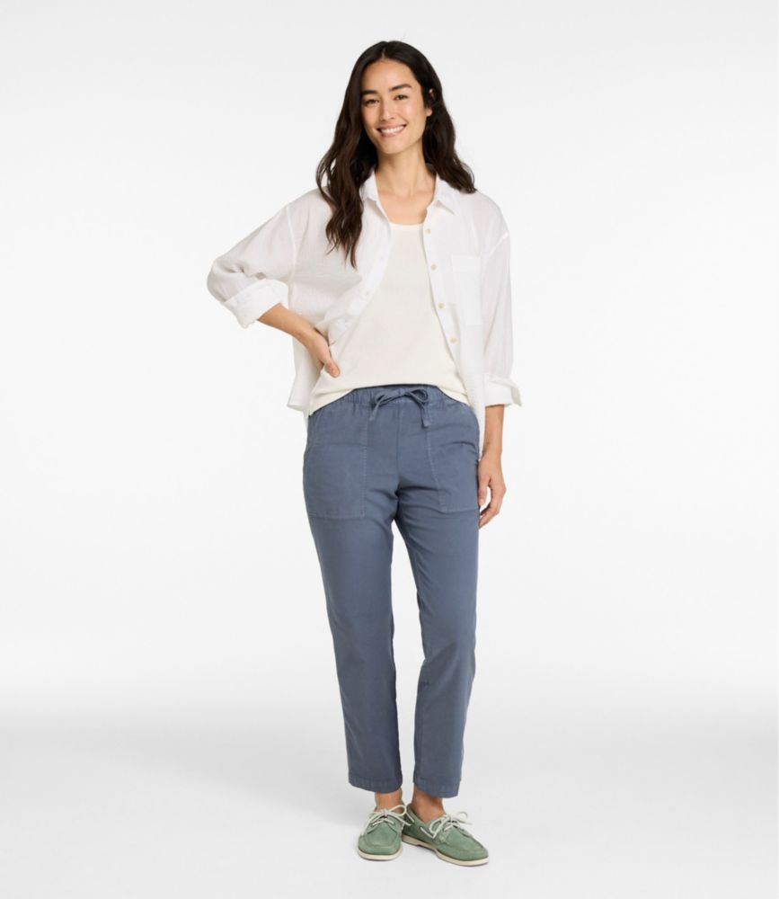 Women's Sunwashed Cotton-Blend Pull-On Pants, Mid-Rise Ankle, Dark Cocoa, small image number 4