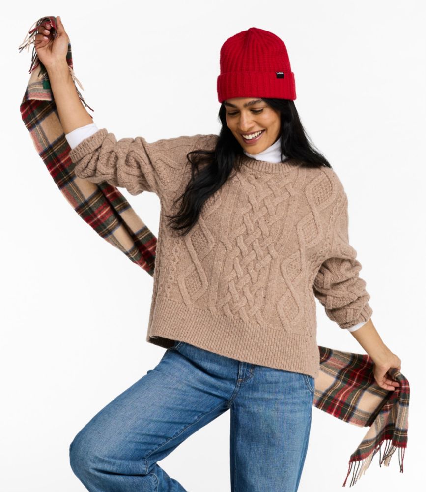 Women's Signature Wool-Blend Fisherman Sweater, Crewneck