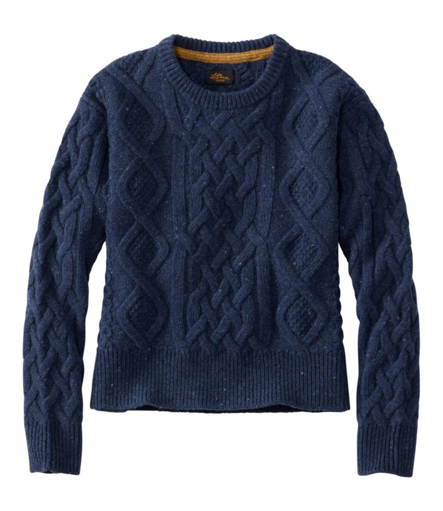 Women's Signature Wool-Blend Fisherman Sweater, Crewneck