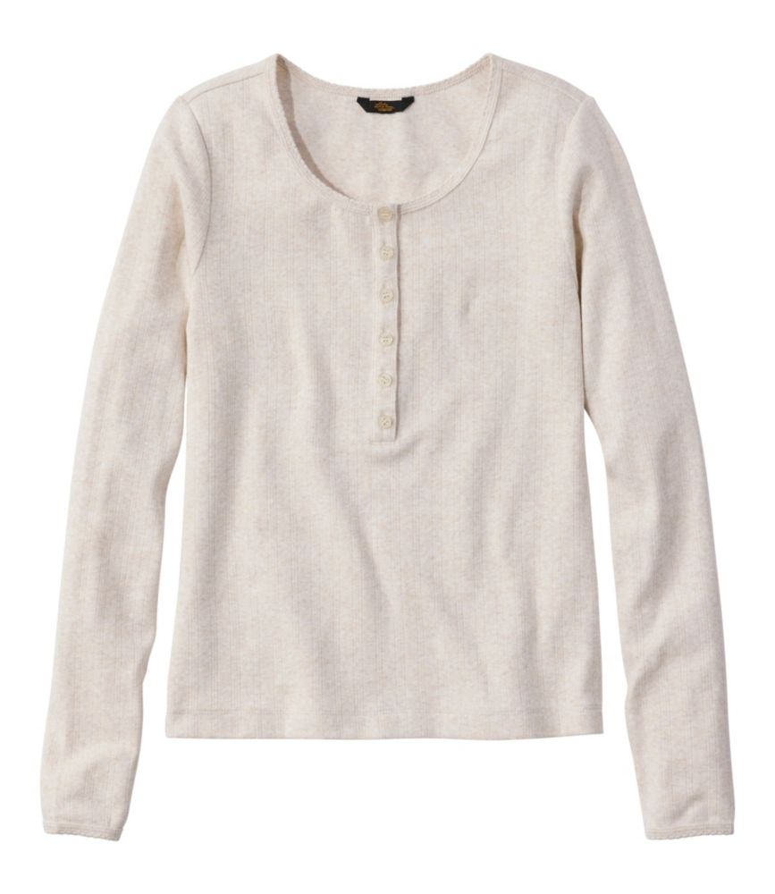 Women's Signature Premium Essential Pointelle Tee, Long-Sleeve Henley