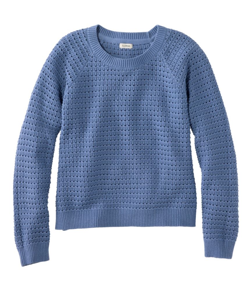 Women's Sunwashed Openwork Sweater, Crewneck