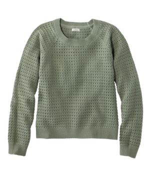 Women's Sunwashed Openwork Sweater, Crewneck, New